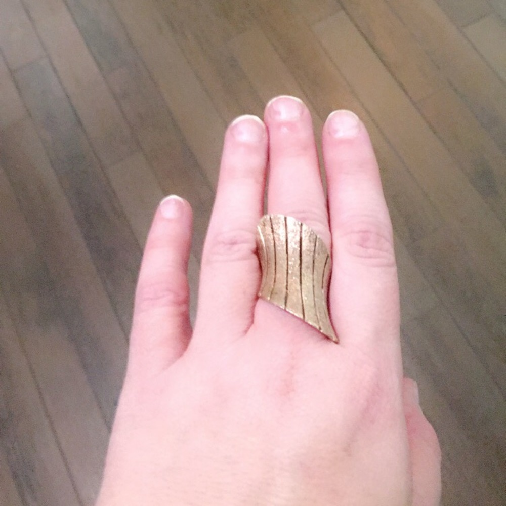 Hp Rose Gold Concave Statement Ring - image 1